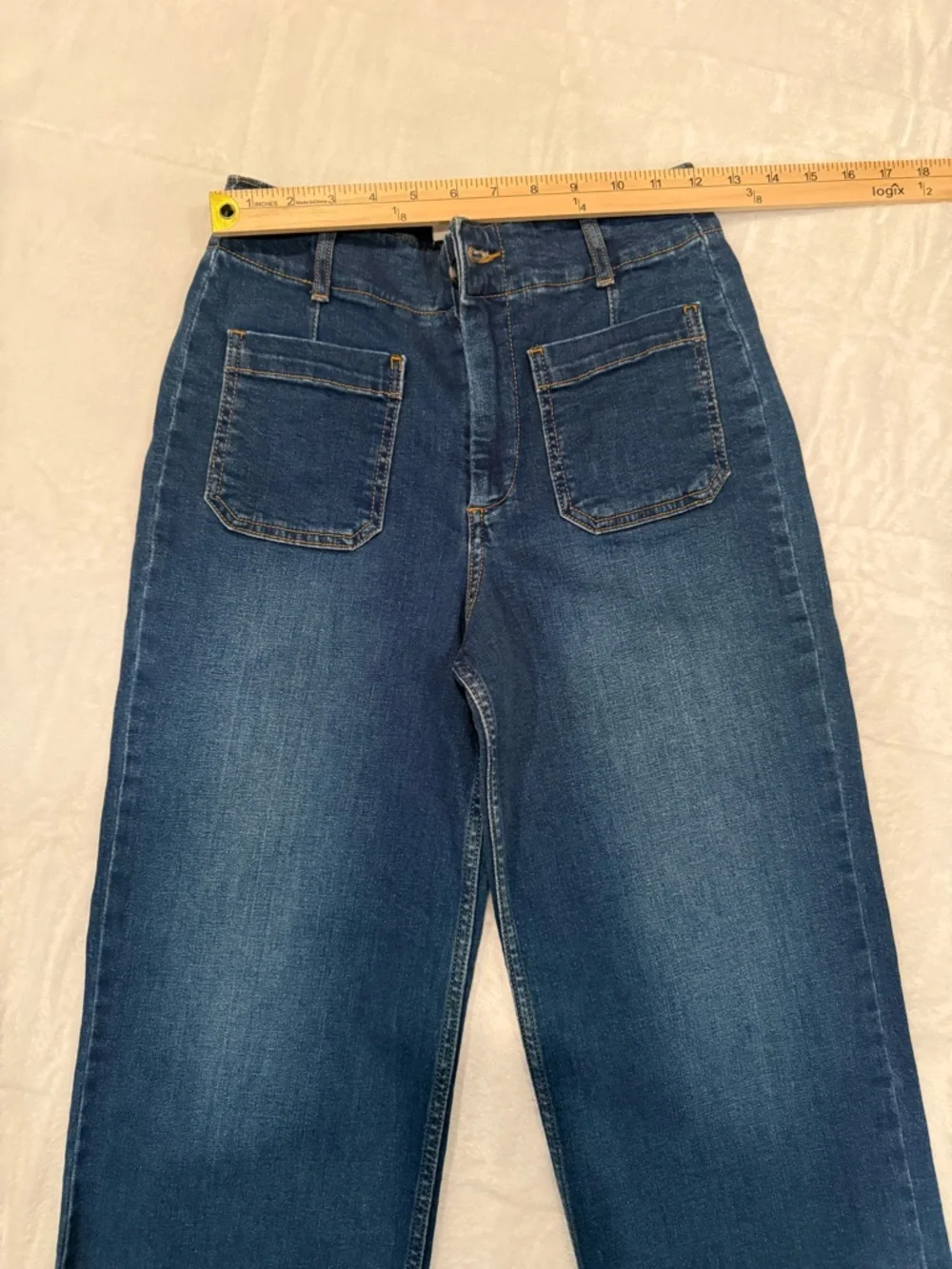 Bagatelle Wide Leg Cropped Jeans Dark Wash - Picture 5 of 5